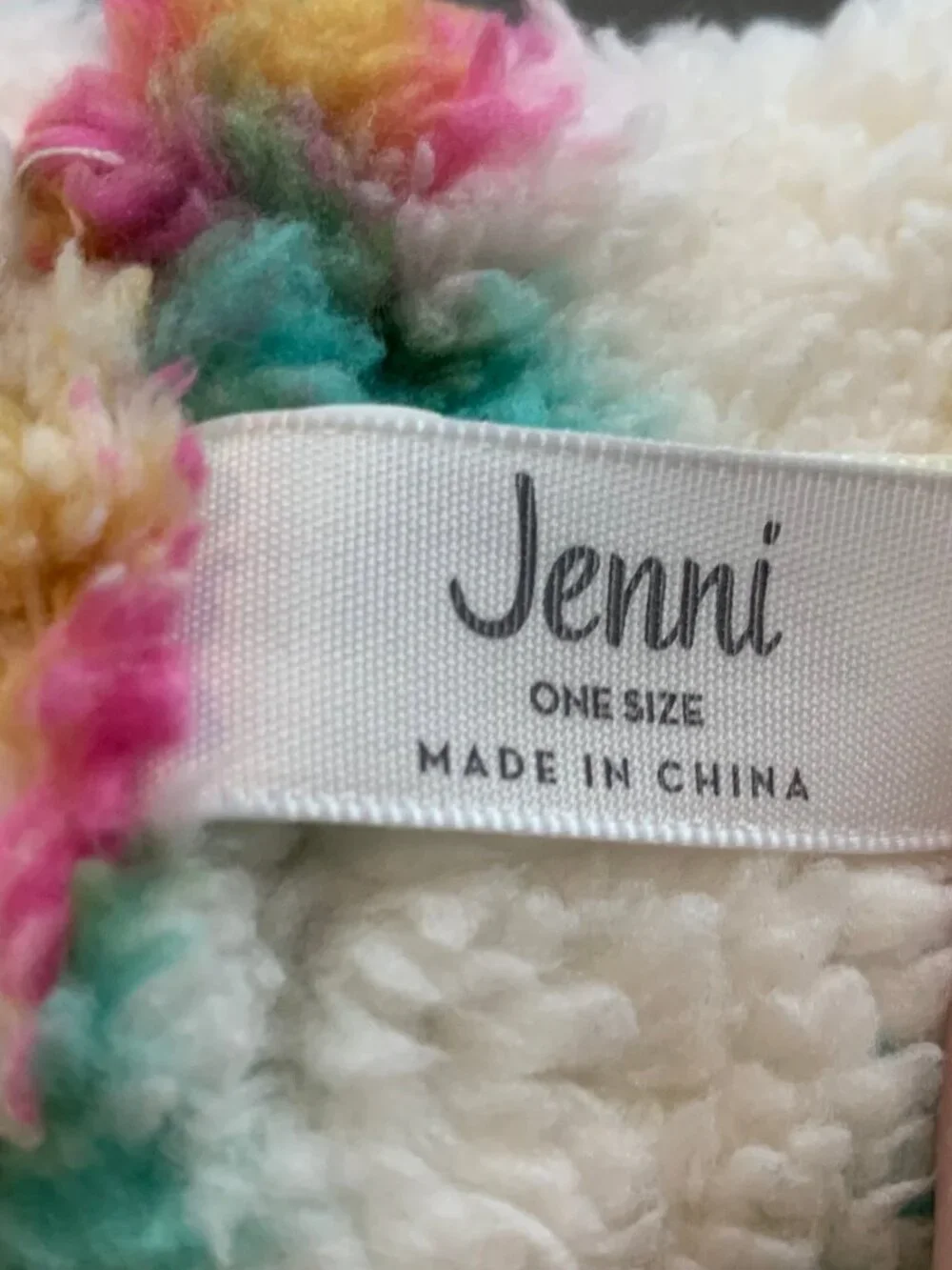 Jenni Women's Faux Fur Sherpa Stretch Headband, White Multi Floral, One Size